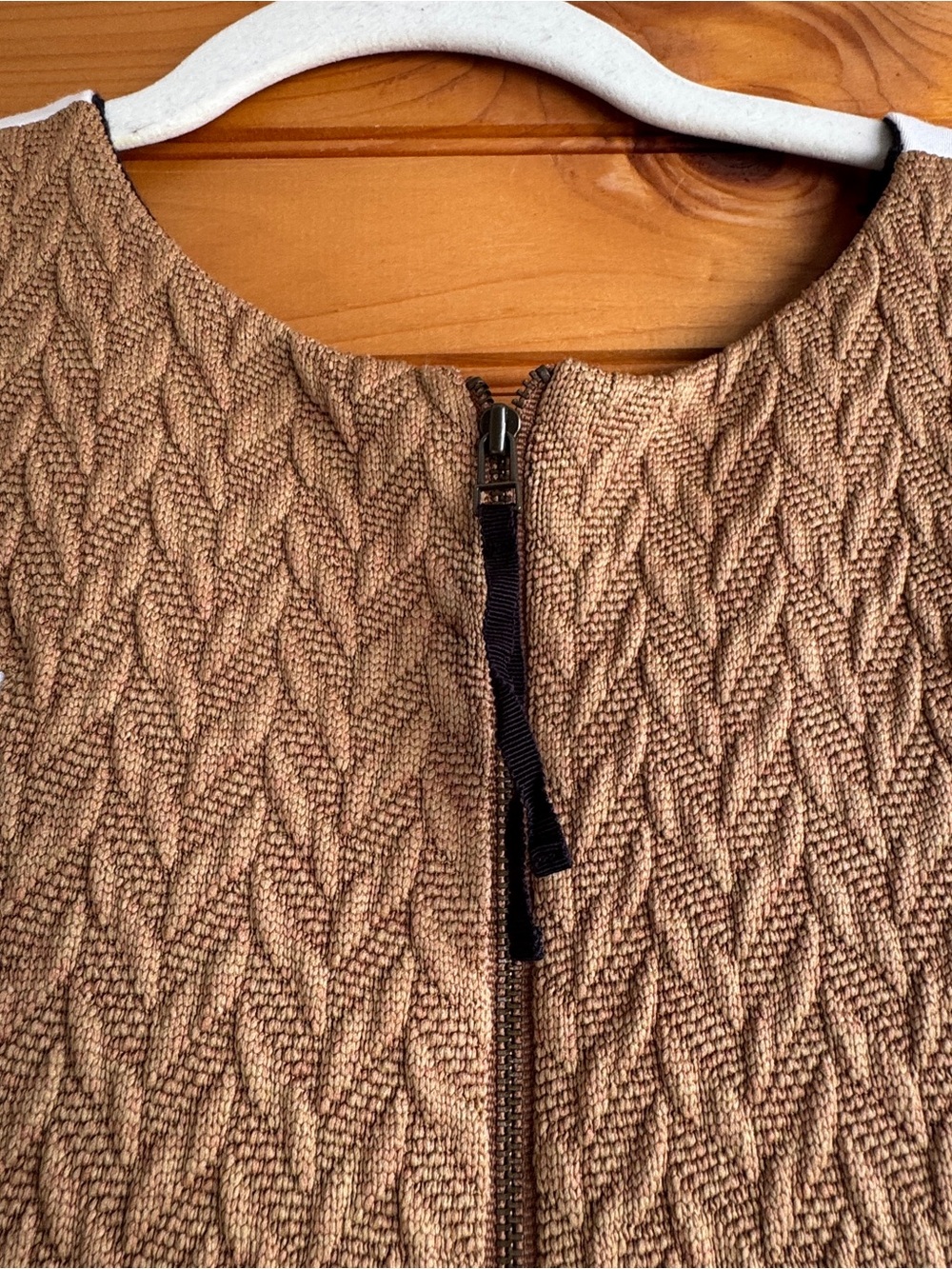 Anthropologie Maeve Cabled Colorblock Fit Flare Dress Pockets Navy 10 - Picture 6 of 16